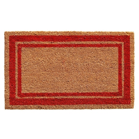 Configuracion 24 x 36 in. Red Border Rectangular Doormat, Natural CO2544280